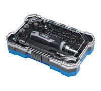 Draper Juego de 55 destornilladores y puntas de trinquete de agarre suave - 13442 - Juego de soporte de precisión y brocas, puntas magnéticas para cambio rápido, enchufes HI-TORQ (6-13 mm)
