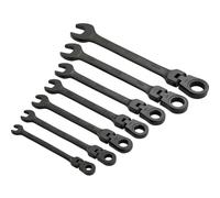Draper 15087 - Llave combinada (con cabezales flexibles, negro, set de 7 piezas