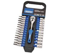 Draper 16370 - Juego de llaves de vaso métricas cuadradas de 1/4", 27 piezas