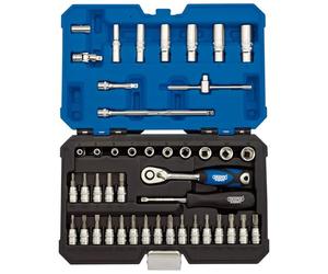 Draper 16446 Square Drive Socket Set, Plata, 1/4-inch