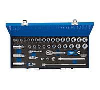 Draper 16472 - Juego de 40 piezas de llave cuadrada combinada mm/AF (3/8 pulgadas, caja metálica)