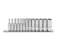 Draper 16490 - Lote de 13 enchufes de 1/4 de pulgada métricos en barra de metal