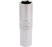 Draper 16mm 6 Punto Métrico Socket Profundo 1.3cmD Cromado Acabado Satén 16648