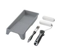 Draper 20797 - Juego de rodillo y pincel de espuma de alta densidad con agarre suave, 5 piezas, incluye fundas de rodillo de 4 pulgadas, marco, bandeja y pincel de pintura de 20 mm