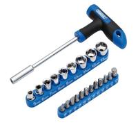 Draper 21011 - Juego de destornilladores con mango en T, enchufe y brocas, 1/4 pulgadas cuadradas Dr. (22 piezas)