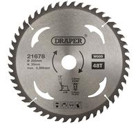 Draper 21678 Hoja De Sierra Circular TCT Para Madera, 250 X 30Mm, 48T