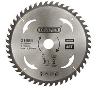Draper 21684 Lámina De Sierra Circular Del TCT para Madera, 255 x 30mm, 48T