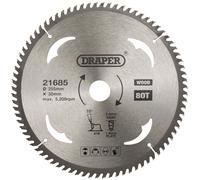 Draper 21685 Lámina De Sierra Circular Del TCT para Madera, 255 x 30mm, 80T