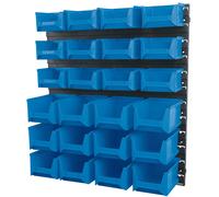Draper 24 Papelera Pared Almacenaje Unidad 12 Pequeño & 12 Mediano Plástico
