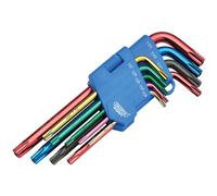 Draper 24122 Tx-Estrella Seguridad Colorido Hexagonal Llave Juego (9 Pieza)