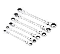 Draper 27762 HI-TORQ - Juego de llaves métricas de trinquete de doble anillo con cabeza flexible (6 piezas)