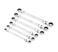 Draper 27762 HI-TORQ - Juego de llaves métricas de trinquete de doble anillo con cabeza flexible (6 piezas)