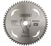 Draper 28362 TCT Construcción Hoja de Sierra Circular, 305 x 30mm, 60T