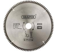 Draper 31978 TCT Triple Chip Esmerilador Sierra Circular Hoja, 255 x 30mm, 100T