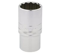 Draper 33858 1/2" Square Drive Hi-Torq 12 Point Deep Socket, azul, tamaño de 30 mm