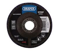 Draper 37608 - Disco de tira de policarburo morado, 115 mm, 22,23 mm, grano 180, talla única