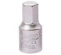 Draper 38326 Llave hexagonal de desagüe, unidad cuadrada de 3/8 pulgadas, 12 mm, azul
