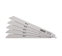 Draper 38593 - Hojas de sierra recíproca bimetálicas para corte de metal, 225 mm, 24 tpi (paquete de 5)