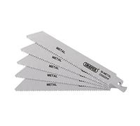 Draper 43460 - Hojas de sierra alternante bimetálicas para metal, 150 mm, 10 tpi (paquete de 5)