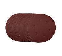 Draper 54991 discos de lijado, discos abrasivos para amoladora, 150 mm, grano 240, gancho y lazo (paquete de 10), rojo, talla única