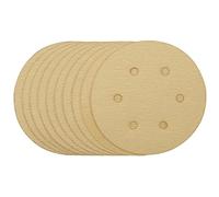 Draper 64025 discos de lija dorados con gancho y lazo, 150 mm, grano 120 (paquete de 10), talla única
