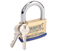 Draper 64163 60mm Latón Macizo Candado Y 2 Llaves Con Seta Clavija Vasos