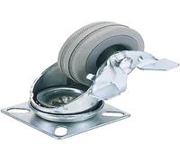 Draper 65479 100Mm Dia. Swivel Plate Fixing Rubber Castor With Brake - S.W.L 80Kg