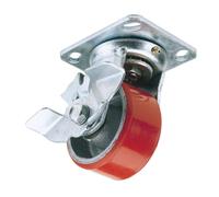 Draper 65530 160mm Dia. Giratorio Placa Fijación PU Rueda Con Freno S. L 400kg