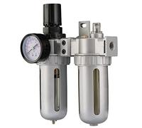 Draper 70824 1/4" BSP Combinado Filtro/Regulador/Lubricador Unidad Aire, Plata