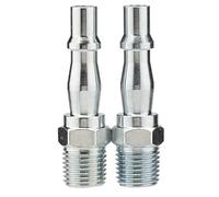 Draper 70860 Adaptador de tornillo macho de 1/4", paquete de 2 accesorios de aire, color plateado