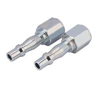 Draper 70861 Adaptador de tornillo hembra de 1/4", paquete de 2 accesorios de aire, color plateado
