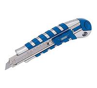 Draper 82836 - Cuchillo retráctil (9 mm, mango suave), color plateado y azul
