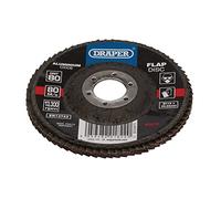 Draper 82870 Disco de aleta de óxido de aluminio, 115 x 22,23 mm, grano 80