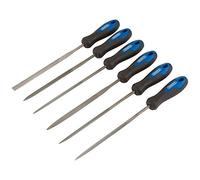 Draper 83982 - Juego de 6 limas de aguja de agarre suave (140 mm), color azul
