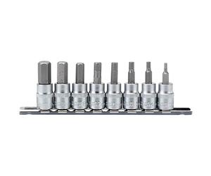 Draper d-hex/8/55 3/8 "SQ. DR. Hexagonal Socket Bit Set (8 piezas), color azul