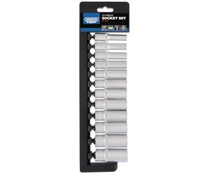 Draper D9MD/6PT/E 3/8 Square Drive Metric profundo Socket, azul, juego de 12