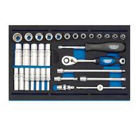 Draper Enchufe Set En 1/4 Cajón Eva Inserción Bandeja 0.6cm 32pc Deep & Estándar