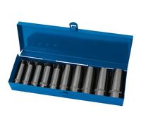 DRAPER Expert 10 piezas 1,27 cm para muesca cuadrada Hi-métricas de impacto profundo juego de llaves de vaso en una caja de Metal