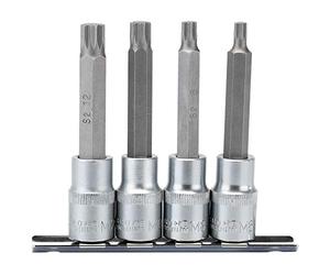 Draper h-spline/4/100 cuadrado de vaso Spline Bit Set, Azul, 1/2-inch, juego de 4 piezas