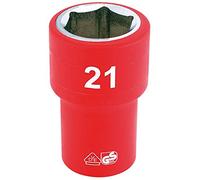 Draper H6VDE-MM/B totalmente aislado VDE Socket, azul, para muesca cuadrada de 1/2, 21 mm
