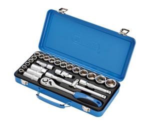 Draper hd26 m/MT cuadrada Set de llaves de vaso (, azul, 1/2-inch, juego de 26 piezas