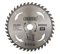 Draper Hoja de sierra circular de construcción TCT 26469, 250 x 30 mm, 40T, plata, talla única
