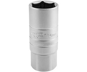 Draper HT-PLUG/MS 1/2 "cuadrado de vaso 14 mm 6 Punto cromo satinado y bujías de rosca (21 mm), color azul