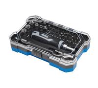 Draper Juego de 55 destornilladores y puntas de trinquete de agarre suave - 13442 - Juego de soporte de precisión y brocas, puntas magnéticas para cambio rápido, enchufes HI-TORQ (6-13 mm)