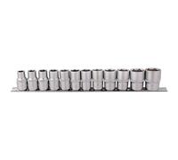 Draper Juego de llaves de vaso métricas cuadradas de 1/2 pulgada, 12 piezas, herramienta manual reversible de micrómetro, llaves de acero al cromo vanadio, herramientas mecánicas de coche, riel de