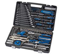 Draper Kit de herramientas de 100 piezas | Herramientas manuales de acero al cromo vanadio | Trinquetes y enchufes cuadrados de 1/2 pulgada y 1/4 pulgadas | Alicates | Destornilladores y puntas |