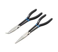 Draper Largo Alcance Recto Y Curvado Nariz Set de Alicates 2 Piezas Serrado Jaws