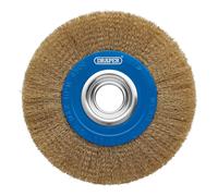 Draper Latonado Acero Banco Amoladora Alambre Cepillo Rueda 200 x 31.75mm 08067