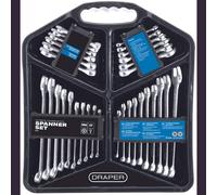 Draper Llaves Combinadas Juego 32 Pieza Métrica Imperial Estándar & Stubby 26697