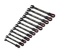 Draper Métrico Cabeza Flexible Carraca Llaves Combinadas Juego Negro 12 PC 03929